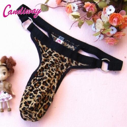 Plush size sexy Strong Man O ring g-strings leopard pant bandoge Thong Adult game for man sex toys roleplay product