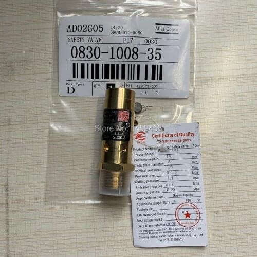Free shipping 2pcs/lot 0830100835=1092001964 OEM spring safety valve A28X-16T DN15 for AC screw air compressor