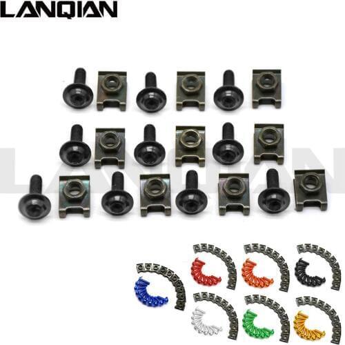 10PCS 6mm CNC motorcycle body work fairing bolts screws for kawasaki zzr600 zx10r z1000 zx12r versys 1000 gsxr600 750