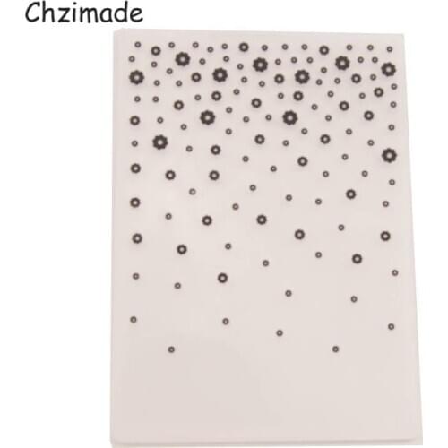 Chzimade 10.5x14.5cm Embossing folders Plastic For Scrapbooking DIY Template Fondant Cake Photo Album Card Making