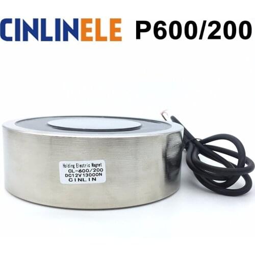 D600mm*H200mm 14000KG/140000N Holding Electric Magnet Lifting Solenoid Sucker Electromagnet DC 6V 12V 24V Non-standard custom