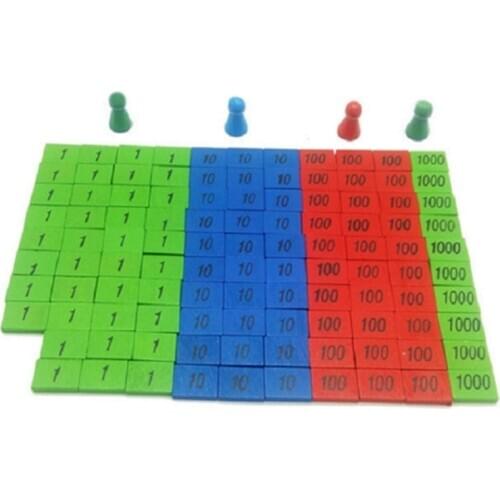 Montessori Wooden Stamps Game Math Toys Kid Children Early Teaching Toys Gift