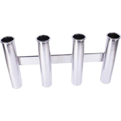 4 Tube Rod Holder Triple Stainless Steel Vertical Multi-use Fishing Rod Holder Wall-hung Style For Boat Yacht