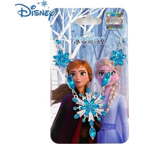 Disney Princess Frozen 2 Girls Toys Kids Makeup Girls Accessories Jewelry Kids Elsa Necklace Jewelry Toy for Girl Metal Gift