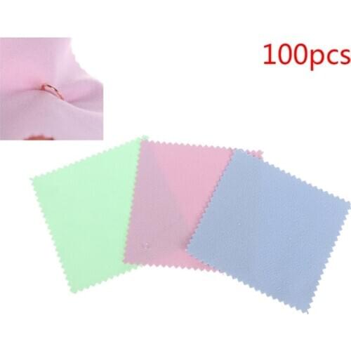 100pcs Polish Cleaning Polishing Cloth For Silver Gold Metals Wiping Cloth Keep Jewelry Shining Tools Jewelry Tools 8x8cm