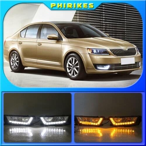 For Skoda Octavia A7 MK3 2014 2015 2016 LED DRL Daytime Running Lights Daylight Waterproof Signal car Styling light