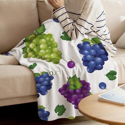 Autumn Farm Vineyard Harvest Printed Flannel Blanket Soft Throw Blanket Machine Washable Blankets for Beds