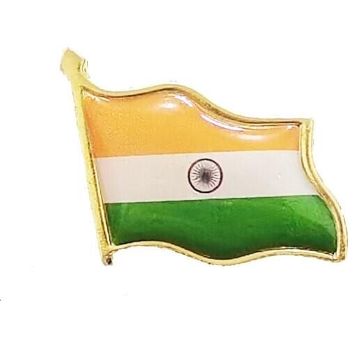 India Flag Brooch Electroplated Gold Enamel Pins Badge Backpack/Hat/Collar/School Bag Accessories