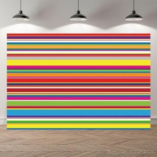Classic Blanket Texture Pattern Colorful Stripes Photography Backdrops Mexican Party Custom Portrait Photo Background Vinyl