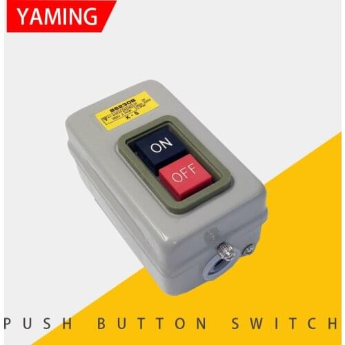 P64 BS230B Control Push Button Switch AC380V ON-OFF 2 position 3.7KW or 7.5KW Three phase Power Start switch 50Hz/60Hz