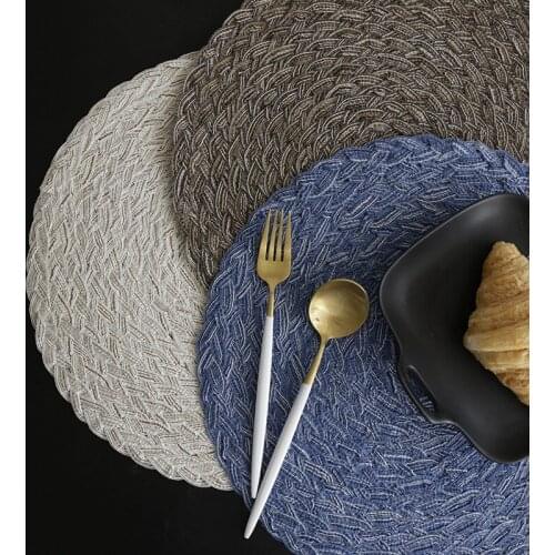 Nordic Round Linen Weave Placemat Tableware Pad Drink Coasters Home Wedding Decoration Kitchen Tool For Plate Bowl Mug Dinner