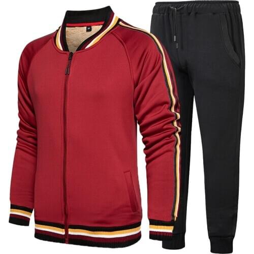 2020 Autumn Winter Sportswear Mens Jogger Gyms Fitness Sports Suit Male Jacket + Pants 2 Piece Casual Fleece Warm Tracksuits