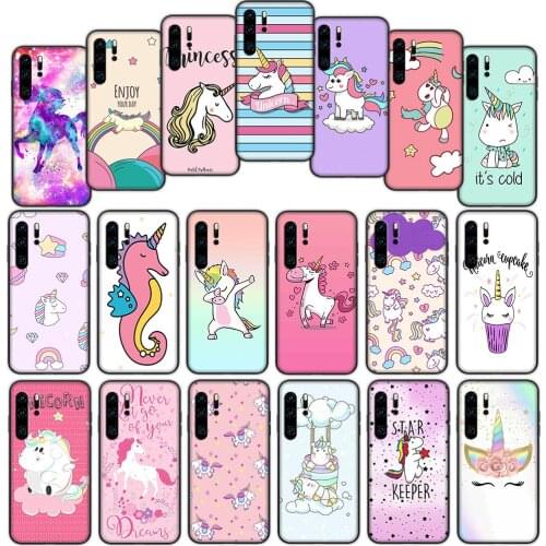 Cute Unicorn Soft Cover Case for Huawei P40 P30 P20 P10 Lite Pro Nova 5t