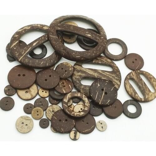 Natural Eco-friendly Coconut Shell Wood Button/Crafts For Clothing 2 Holes Children Scrapbook Decorative Sewing Accessories