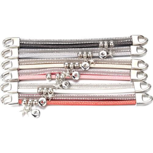 2019 New Snaps Button Jewelry Vintage Crystal Leather 12mm Snap Buttons Bracelet Bangle Bohemia Multilayer Leather Bracelet