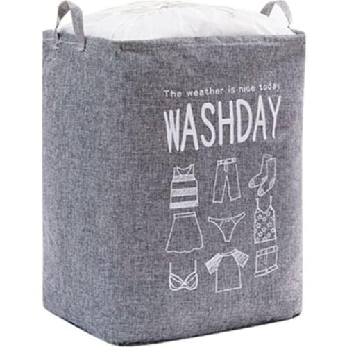 Portable Dirty Clothes Basket Drawstring Beam Mouth Dustproof Storage Bag Home Clothing Quilt Pillow Blanket Organizer