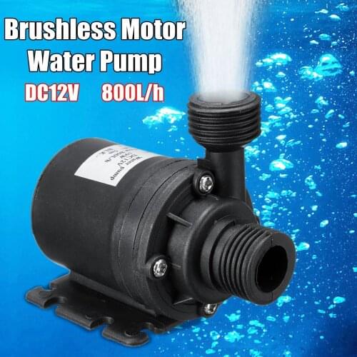 Portable Mini Brushless Motor Ultra-quiet Submersible Water Pump DC 12V 5M 800L/H for Cooling System Fountains Heater