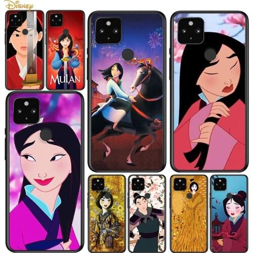 Princess MuLan Shockproof Cover for Google Pixel 5 5A 4 4A XL 5G Black Phone Case Shell Soft Fundas Coque Capa