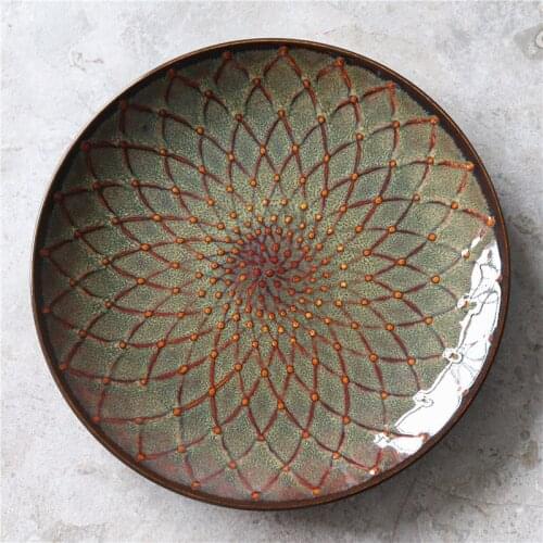 Salad Plate Japanese-Style Ceramic Tableware Western Dishes Fruit Plates Dinner Serving For Kitchen Dessert Round Plate Тарелка