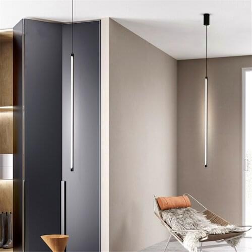 Modern Long Tube Lamp Pendant Lights Dimmable Led Pendant Lamp Kitchen Hanging Lamps Dining Room Bar Pendant Light Luminaria