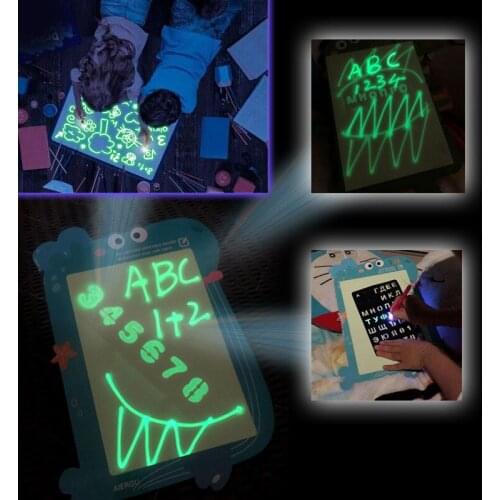 1pcs A3-A5 Luminous LED Drawing Board Graffiti Doodle Drawing Tablet Magic Draw With Light Fun Developing Toy for Kids Gift New