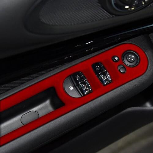 Suede Car Window Lift Panel Frame Cover Trim Sticker Fit For BMW MINI F54 2015-2020