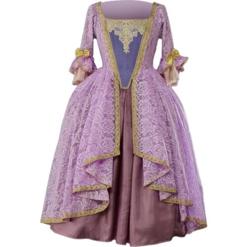 Cosplaydiy 18th Century Lady Purple Gown Carnival Dress Girls Women Dress Marie Antoinette Rococo Evening Party Dress