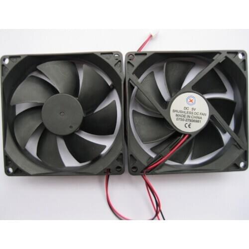 10 pcs Brushless DC Cooling Fan 7 Blade 5V 9025S 90x90x25mm 2 Wires