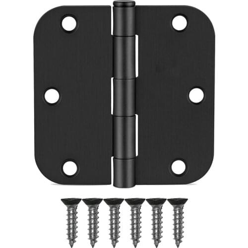 10Pack Black Door Hinges 3.5 Inch,3 1/2 Interior Door Hinges Flat Hinge 5/8 Inch Radius Corners 3 1/2 InchX 3 1/2 Inch