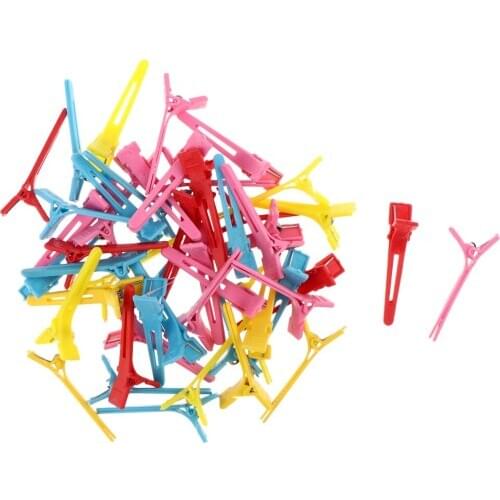 100Pcs 1.8'' Plastic Curl Hair Clips Duckbill Clamps Sectioning Hairgrip Clips Clamps DIY Hairdressing Hairpins Set