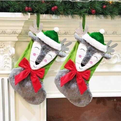2019 Christmas New Christmas Socks Gift Bag Christmas Decoration Socks Cartoon Elk Gift Bag
