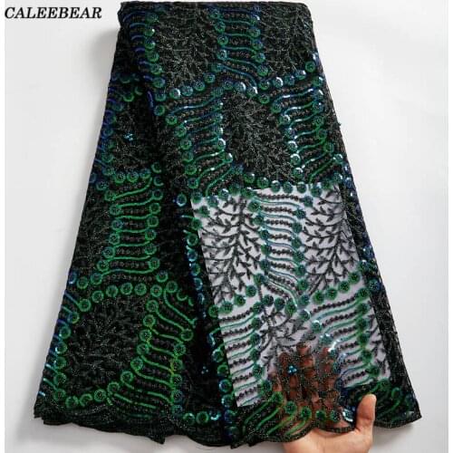 2021 African Lace Fabric High Quality Sequin Lace French Tulle Lace Fabric With Sequins Embroidered Nigerian Laces Fabrics S2544