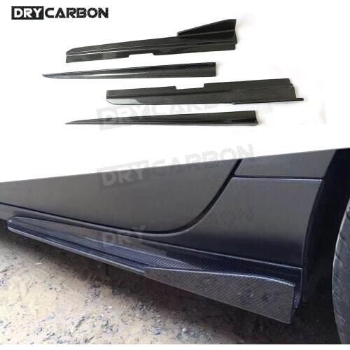 4 PCS Car Side Skirts Aprons For Audi A7 S7 RS7 2012 - 2015 Carbon Fiber / FRP Door Bumper Skid Plate Guard Car Styling