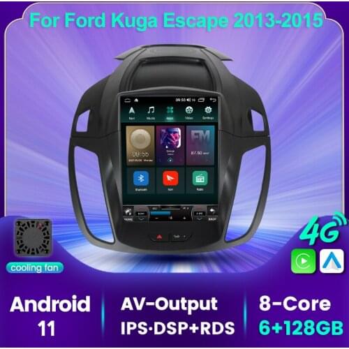 9.7" Tesla screen Android 11 DSP RDS IPS Car Radio For ESCAPE-KUGA 2013-2018 frame multiemdia player auto carplay GPS Navigation
