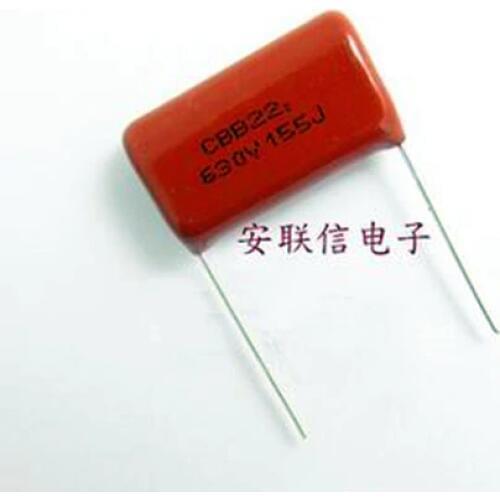 Free Shipping!!! 3pcs cbb22 capacitance / 630v / 155 (1.5uf) feet away from the 27MM / /Electronic Component