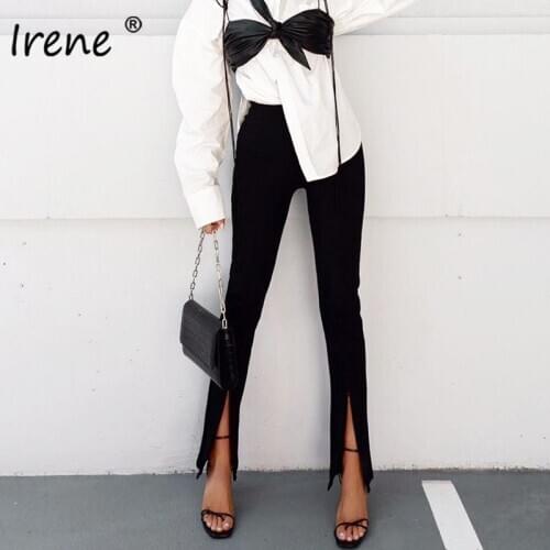 Irene Casual Hight Waist Pencil Pants Women Autumn Winter Black Khaki Solid Skinny Leggings 2020 Fashion Slim Sprit Trousers