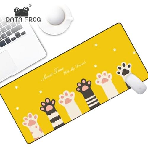 DATA FROG Cute Computer Keyboard Mat Waterproof Mouse Mat Kawaii Pad Desk Mat Computer Gaming Mousepad 90x40cm Leather Desk Mat