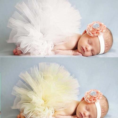 2020 NEW 2 Colors Baby Tutu Skirt With Matching Flower Headband Stunning Newborn Photo Prop 0-6 Months Girl Tutu Skirt