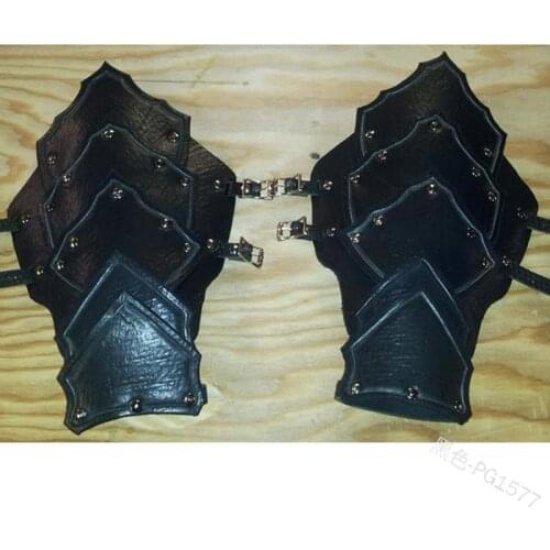 Adult Medieval Battle Warrior Larp Knight Arm Wrist Bandage Leather Armor Bracer Rivet Steampunk Archer Gauntlet Costume