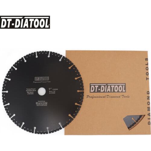 DT-DIATOOL 1pc 230mm/9" Professional All Purpose Diamond Cutting Wheel Demolition Disc For Steel Reinforced Concrete Saw Blade