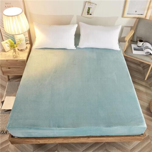 Bonenjoy 1 pc Flannel Bedding Linens Twin/Full/Queen/King drap housse Solid Color Flat Sheet Winter Warm Mattress Cover
