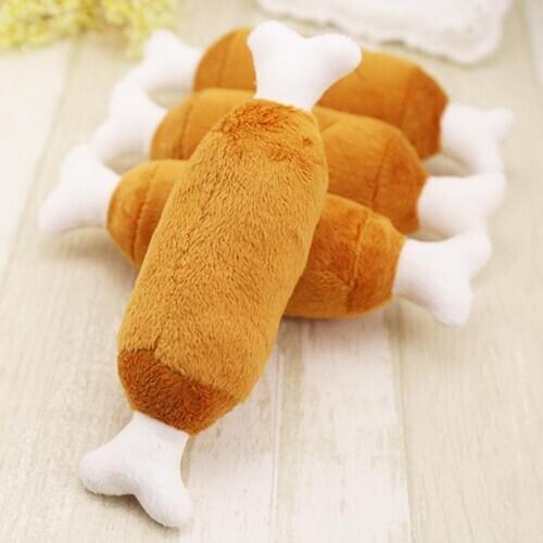 Creative Squeaky Drumstick Bone Funny Kids Baby Plush Toy X-mas Children Gift Decoration
