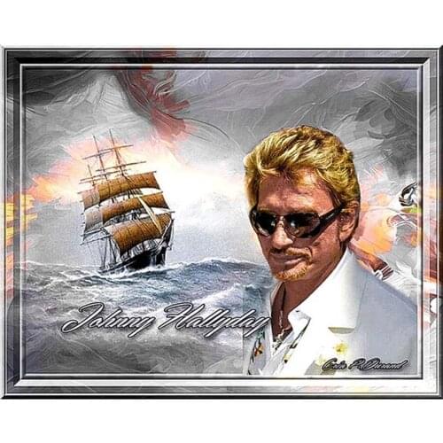 Square&Round Johnny Hallyday Diamond Embroidery Diamond Painting Cross Stitch Rhinestone Mosaic Home Decoration Gift