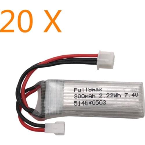 7.4V lipo Battery For WLtoys F959 XK DHC-2 A600 A700 A800 A430 RC Quadcopter Parts 2s 7.4v 300mAh battery 20pcs