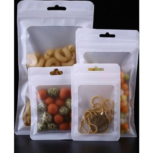 20Pcs Reusable Matte Aluminum Foil Ziplock Bags with Clear Window For Jewelry Grip Ziplock Pouch Small Sachets Food Storage Bags