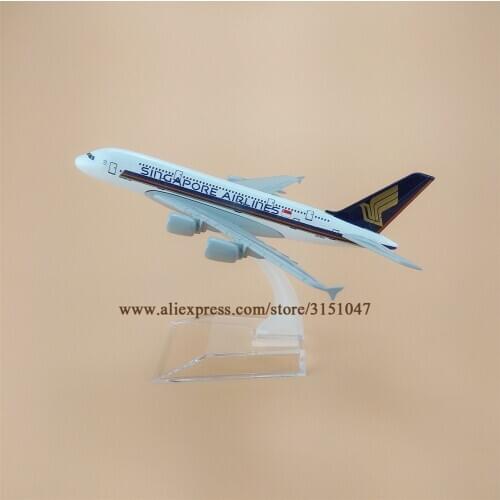 16cm Air Singapore Airlines Airbus 380 A380 Plane Model Alloy Metal Diecast Model Airplane Aircraft Airways Gift