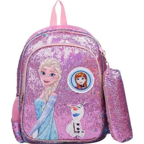 Fashion Sequins Ladies Cute Backpack Frozen Elsa Parent-child Multi-function Large-capacity School Bag Outdoor Travel Package