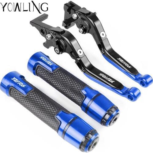 Motorcycle Accessories Extendable Brake Clutch Levers Handlebar Hand Grips ends For Yamaha YZF R6 1999 2000 2001 2002 2003 2004