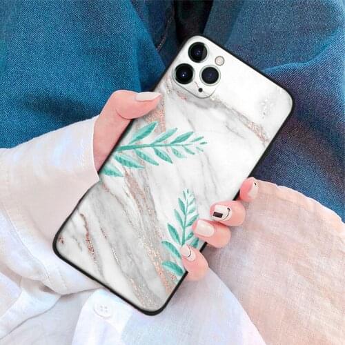 Tropical marble natural Pretty For iPhone se 6 6s 7 8 plus x xr xs 11 pro max soft silicone phone case cover shell