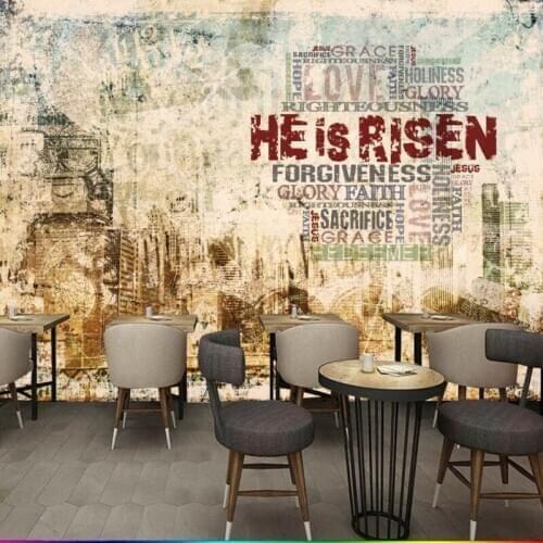 Custom mural Nostalgic retro old paper urban landscape wallpaper restaurant wallpaper custom HD mural